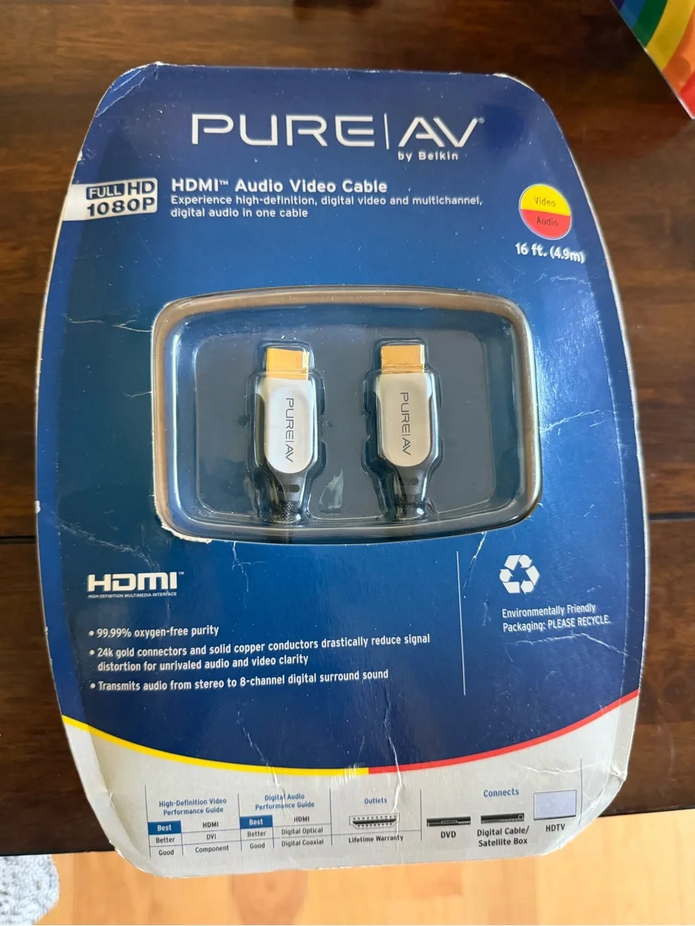 PURE|AV by Belkin HDMI Audio Video Cable - Blue Packaging